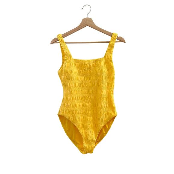 Andie The Miami Smock Detail One-Piece Swimsuit Sunstruck Yellow S - Picture 2 of 5